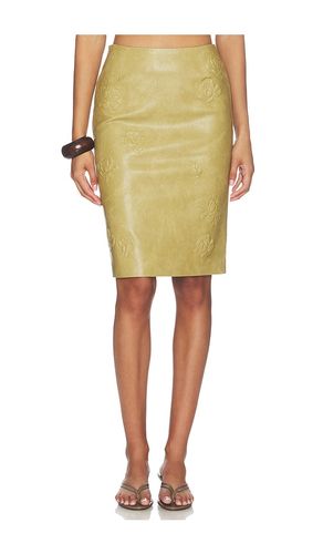JUPE DUST FAUX LEATHER FLORAL IMPRINTED PENCIL en . Taille 36/4. Also en 42/10 - Markgong - Modalova
