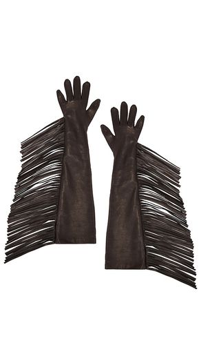 Long Fringed Leather Gloves in . Size 7, 7.5 - MANOKHI - Modalova