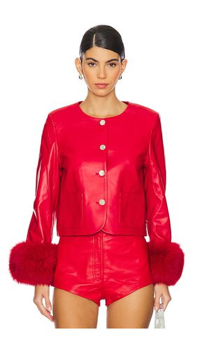 BLOUSON EN CUIR AVEC BORD EN FOURRURE DAWSON in . Size M, S, XS - Susanna Chow - Modalova