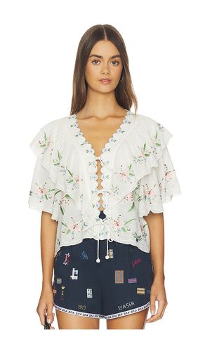 Serafina Embroidery Shortsleeve Top en . Taille S. Also en XL - Sea - Modalova
