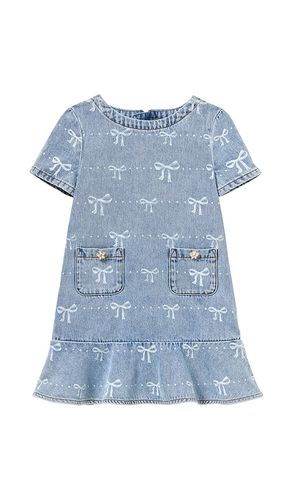 Kids Bow Denim Dress in . Size 4/5T, 5/6T, 6/7 - self-portrait - Modalova