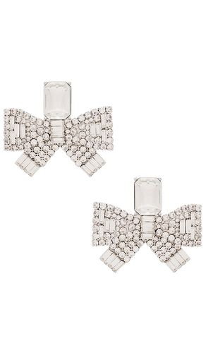Small Crystal Bow Earrings in - self-portrait - Modalova