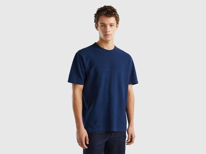 Benetton, T-shirt Relaxed Fit 100% Cotone, taglia XS, Blu, Uomo - United Colors of Benetton - Modalova