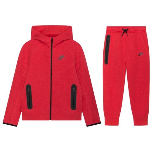 Full Zip Hoodie Joggers Set Sportswear Tech Fleece Light University Red Heather Black - Nike - Modalova