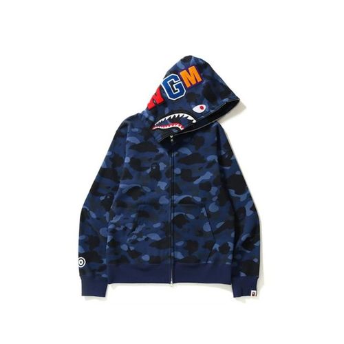 Full Zip Hoodie Camo Shark Blue - Bape - Modalova