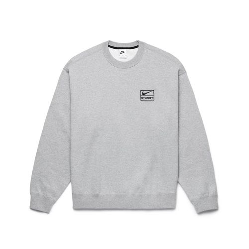 Sweat x Stussy Crew Fleece Grey - Nike - Modalova