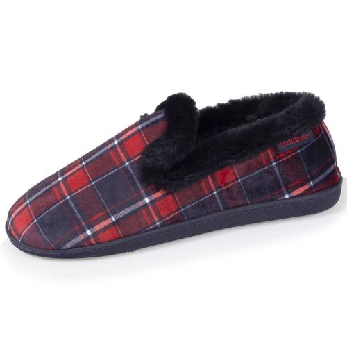 Chaussons Charentaises Détails Fausse Fourrure Tartan - Isotoner - Modalova