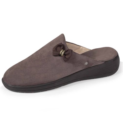 Chaussons Mules Petit Talon De 4,5 Cm Taupe - Isotoner - Modalova