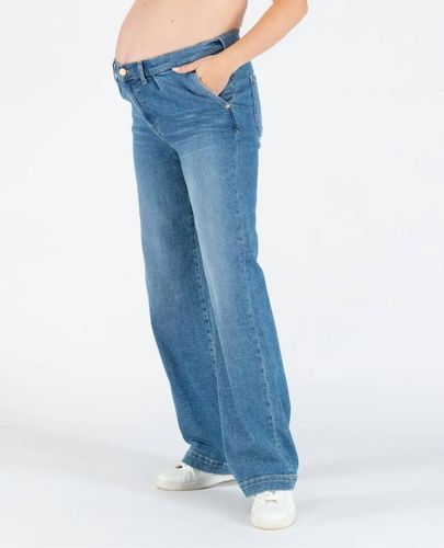 Jean De Grossesse Wide Leg Kelly Mid Mid Blue - Cache Coeur - Modalova