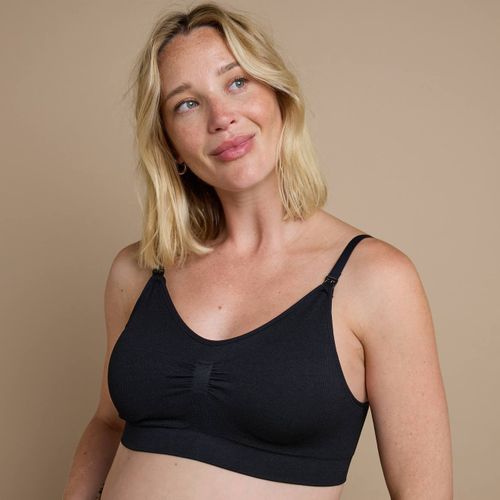 Brassiere De Grossesse Sans Armatures En Microfibre Côtelé Honesty - Rougegorge - Modalova