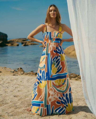 Robe Longue De Grossesse Et D'allaitement Naïade Multico - Cache Coeur - Modalova