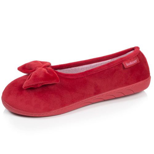 Chaussons Ballerines Microvelours Semelle Ergonomique, Mousse À Mémoire Forme - Isotoner - Modalova