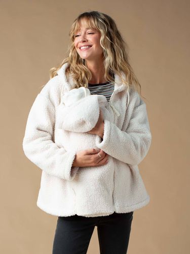 Sweat zippé en sherpa évolutif avec protège bébé écru - Envie De Fraise - Modalova