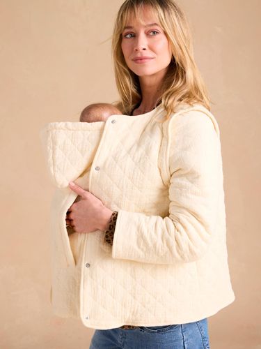 Veste matelassée évolutive avec protège-bébé grossesse et post grossesse en gaze de coton écru - Envie De Fraise - Modalova