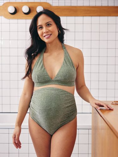 Maillot de bain de grossesse 2 pièces irisé kaki - Vertbaudet - Modalova