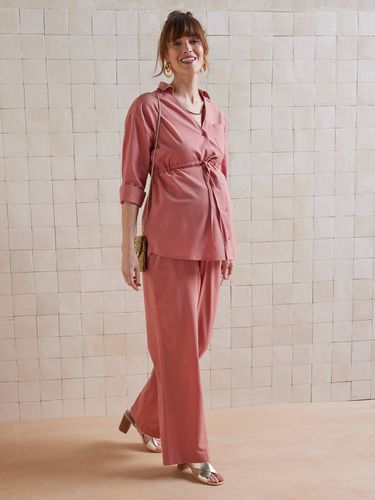 Pantalon de grossesse large effet lin tomette - Vertbaudet - Modalova