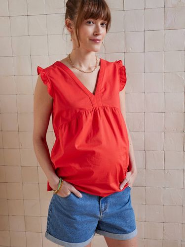 Blouse sans manches de grossesse voile de coton grenadine - Vertbaudet - Modalova