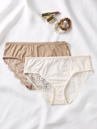 Lot 2 culottes de grossesse en microfibre et dentelle moka - Envie De Fraise - Modalova