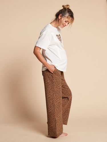 Ensemble pyjama 2 pièces léopard grossesse et allaitement taupe - Envie De Fraise - Modalova