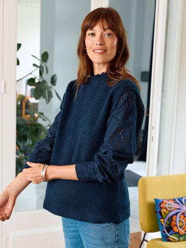 Pull de grossesse bi-matière marine - Vertbaudet - Modalova