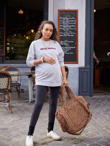 Ensemble sweat bisou mama et legging grossesse et postpartum chiné - Envie De Fraise - Modalova