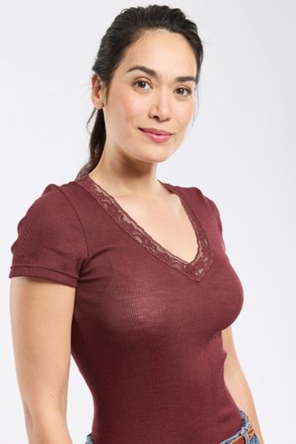 T-shirt col dentelle - laine et soie - ARMOR LUX FR - Modalova