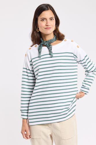 Marinière épaules boutonnées - coton rustique - ARMOR-LUX - Modalova