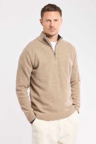 Pull col montant zippé manches longues - laine - BERAC - Modalova