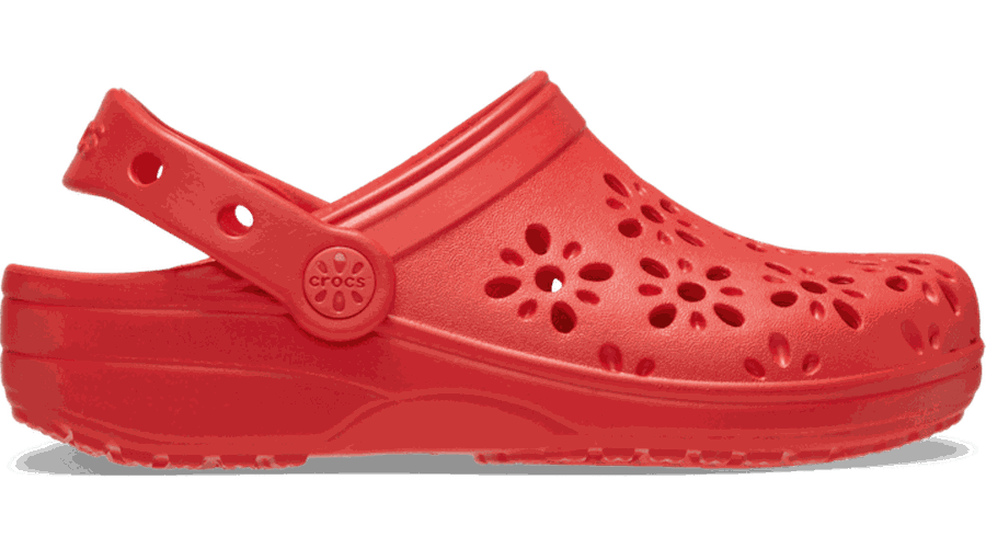 Classic Floral Cut-Out Sabots Enfants Cherry Red 28 - Crocs - Modalova