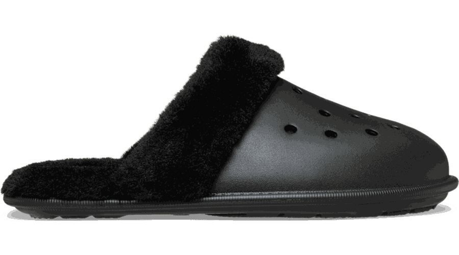 Crocs Classic Fuzz Scuff Babouche Unisex Black 36 - Crocs FR Feed New - Modalova