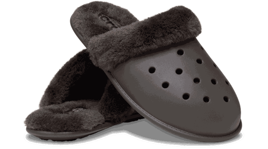 Classic Fuzz Scuff Babouche Unisex Dark Cocoa 33 - Crocs - Modalova