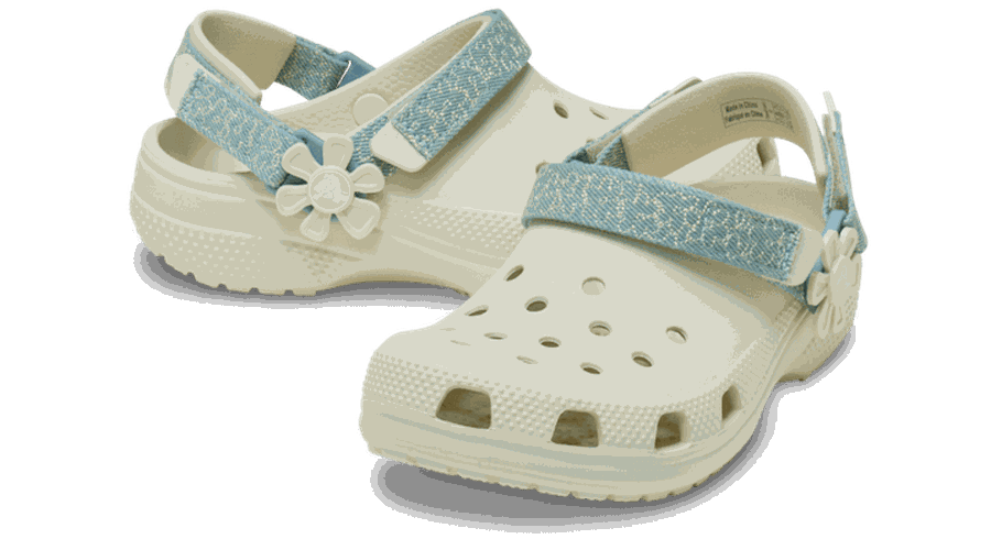 Classic Denim Flower Adjustable Backstrap Sabots Enfants Summit White 28 - Crocs - Modalova