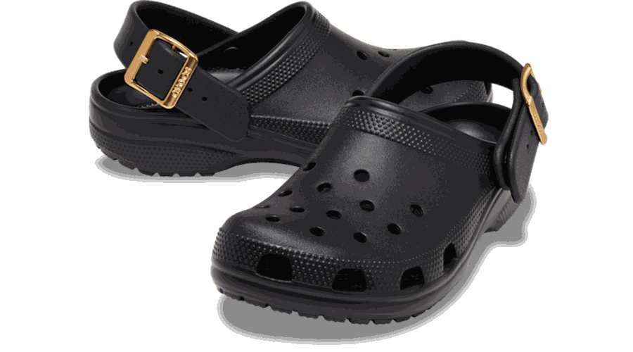 Classic Metallic Buckle Sabots Unisex Black 33 - Crocs - Modalova