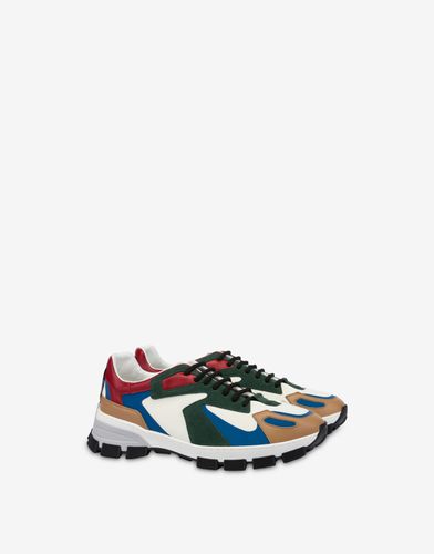 Race Sneakers En Cuir De Veau Et Croûte - Moschino - Modalova