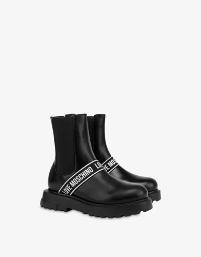 Bottines En Cuir Beatles Logo Band - Love Moschino - Modalova