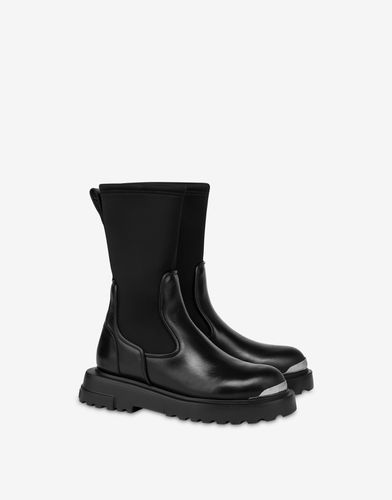 Bottines En Veau Et Lycra Square Love - Love Moschino - Modalova