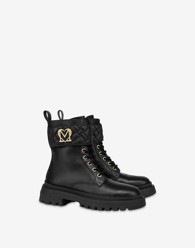 Bottines Biker En Veau - Love Moschino - Modalova