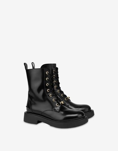 Bottes De Combat En Veau Abrasé City Love - Love Moschino - Modalova