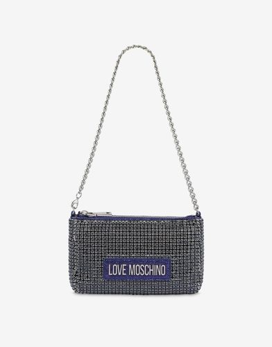 Mini Sac Avec Glissière Et Strass - Love Moschino - Modalova