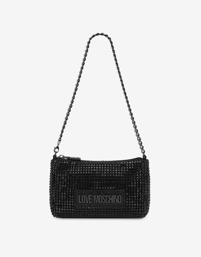 Mini Sac Avec Glissière Et Strass - Love Moschino - Modalova