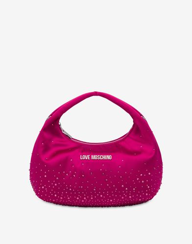 Sac Hobo En Satin Avec Strass - Love Moschino - Modalova