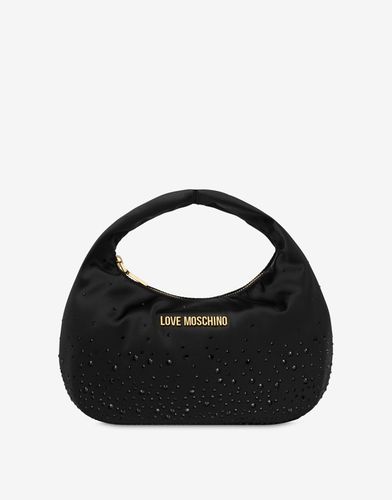 Sac Hobo En Satin Avec Strass - Love Moschino - Modalova