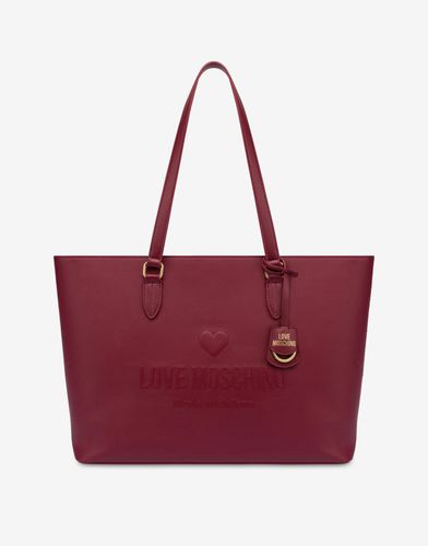 Cabas En Cuir De Veau Love Embossed - Love Moschino - Modalova