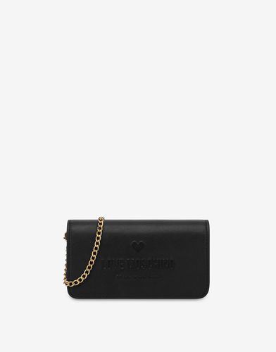 Portefeuille Avec Chaîne En Cuir De Veau Love Embossed - Love Moschino - Modalova