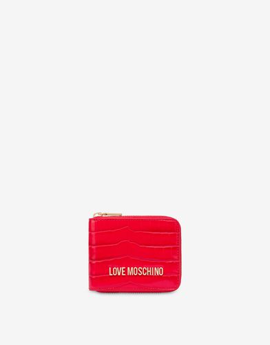 Petit Portefeuille Zip Around Croco - Love Moschino - Modalova