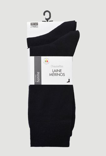 Lot de 2 paires de chaussettes en laine - MONOPRIX HOMME - Modalova