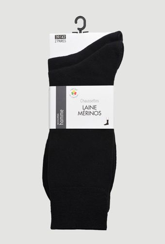 Lot de 2 paires de chaussettes en laine - MONOPRIX HOMME - Modalova