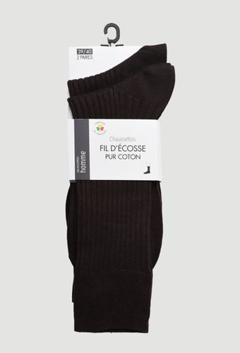 Lot de 2 paires de chaussettes en fil d écosse pur coton - MONOPRIX PREMIUM - Modalova