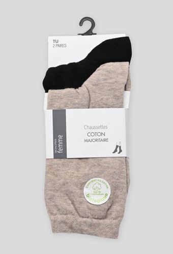 Lot de 2 paires de chaussettes en coton - MONOPRIX FEMME - Modalova