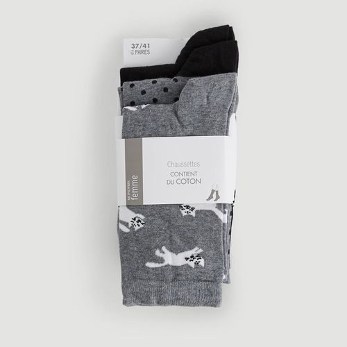 Pocket chaussettes imprimées chats - MONOPRIX FEMME - Modalova